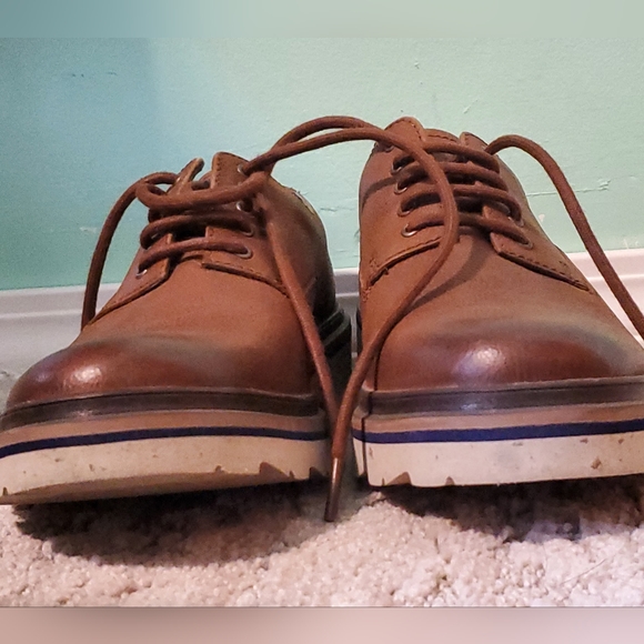 Mens Clarks Brown Leather Lace-up Shoes Freelan Edge - Picture 3 of 5